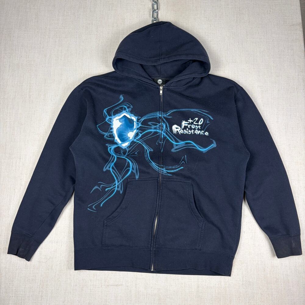 World of Warcraft Y2K Frost Resistance Blizzard Jinx Large Zip Up Hoodie